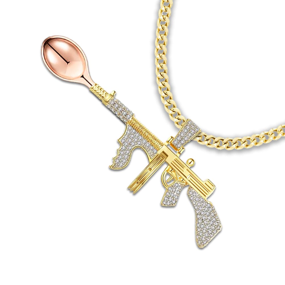Tommy Gun Noir Premium Spoon Necklace Rose Gold