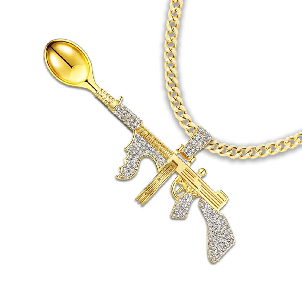 Tommy Gun Noir Premium Spoon Necklace Gold