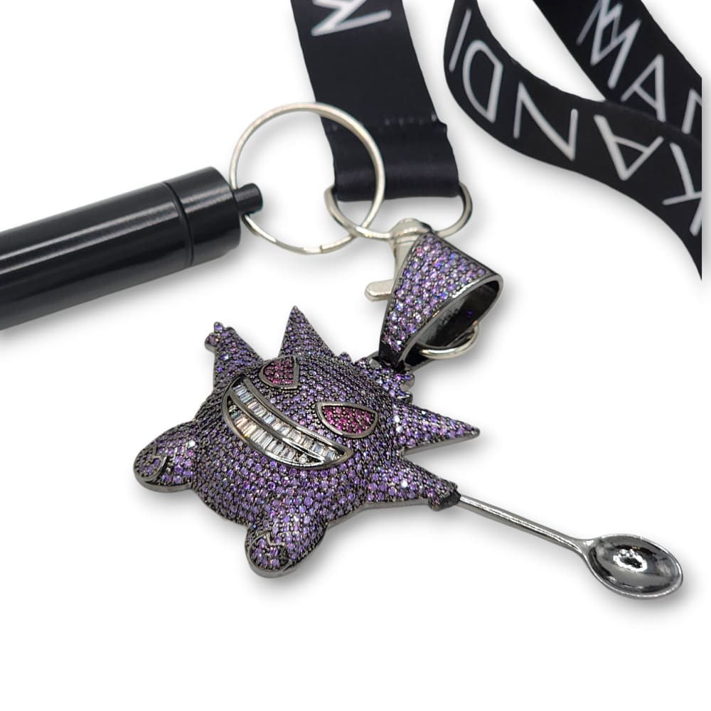 Diamond Ghost-Type Spoon Pendant Dark Purple  - Mad Kandi #pendant-zircon-color_dark-purple