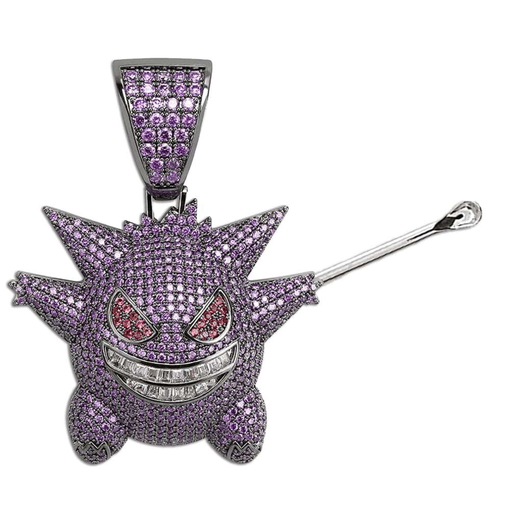 Diamond Ghost-Type Spoon Pendant Dark Purple  - Mad Kandi #pendant-zircon-color_dark-purple