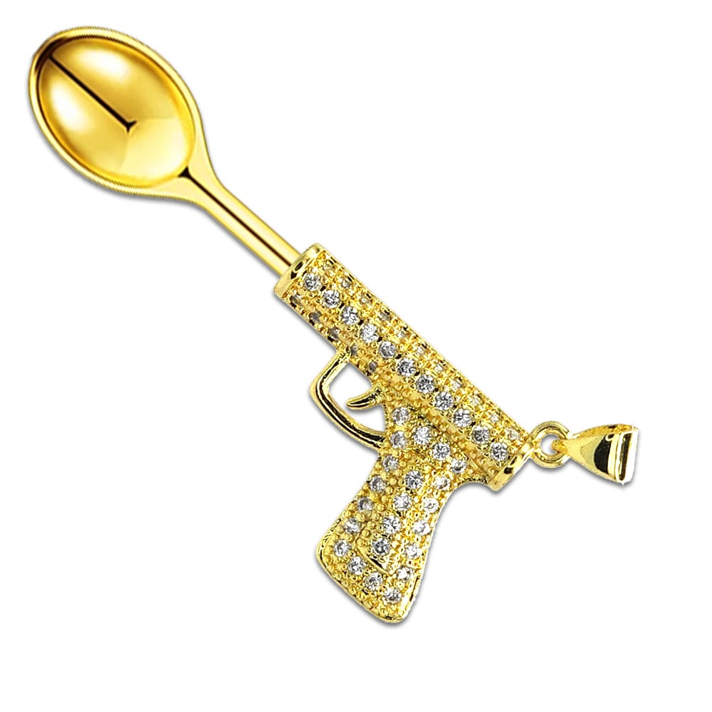 Diamond "Glizzy" Pistol Spoon Pendant - Mad Kandi