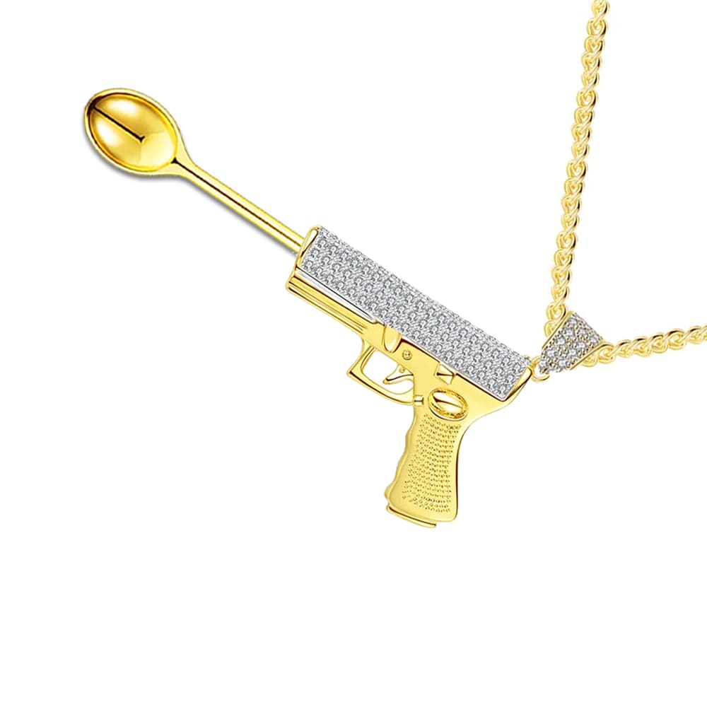 Pistol Gat Premium Spoon Necklace Gold