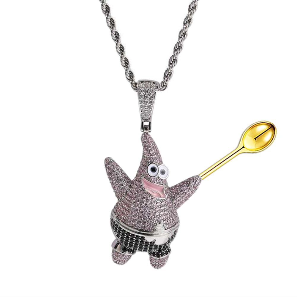 Diamond Carefree Starfish Spoon Pendant