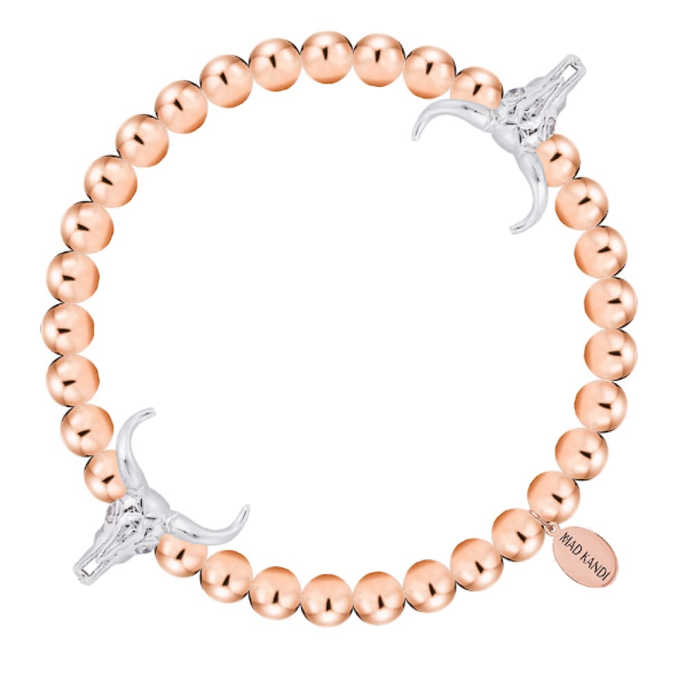 Bullish Steel And Zircon Kandi Bracelet Rose Gold Stainless / Silver
