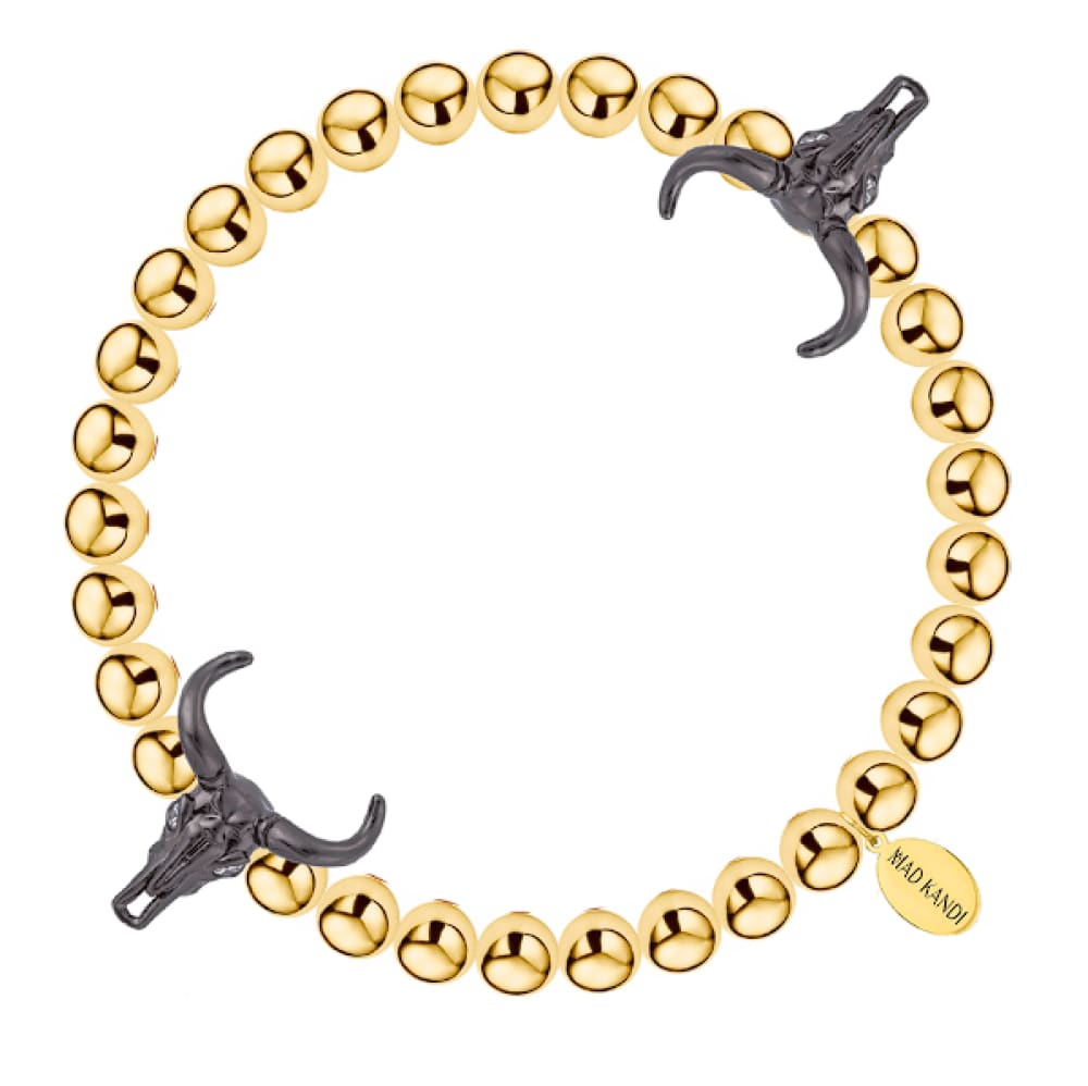Bullish Steel And Zircon Kandi Bracelet 18K Gold-Plated Stainless / Black