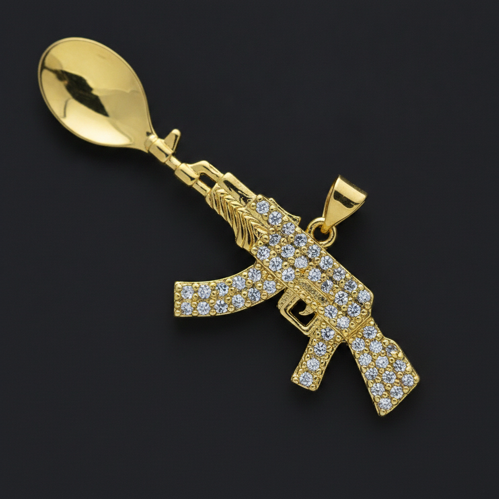 Fat Boy AK47 Spoon Pendant - Closeup