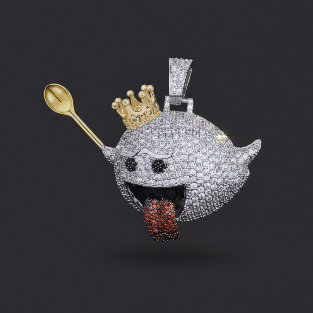 Boo King Premium Spoon Pendant - Closeup