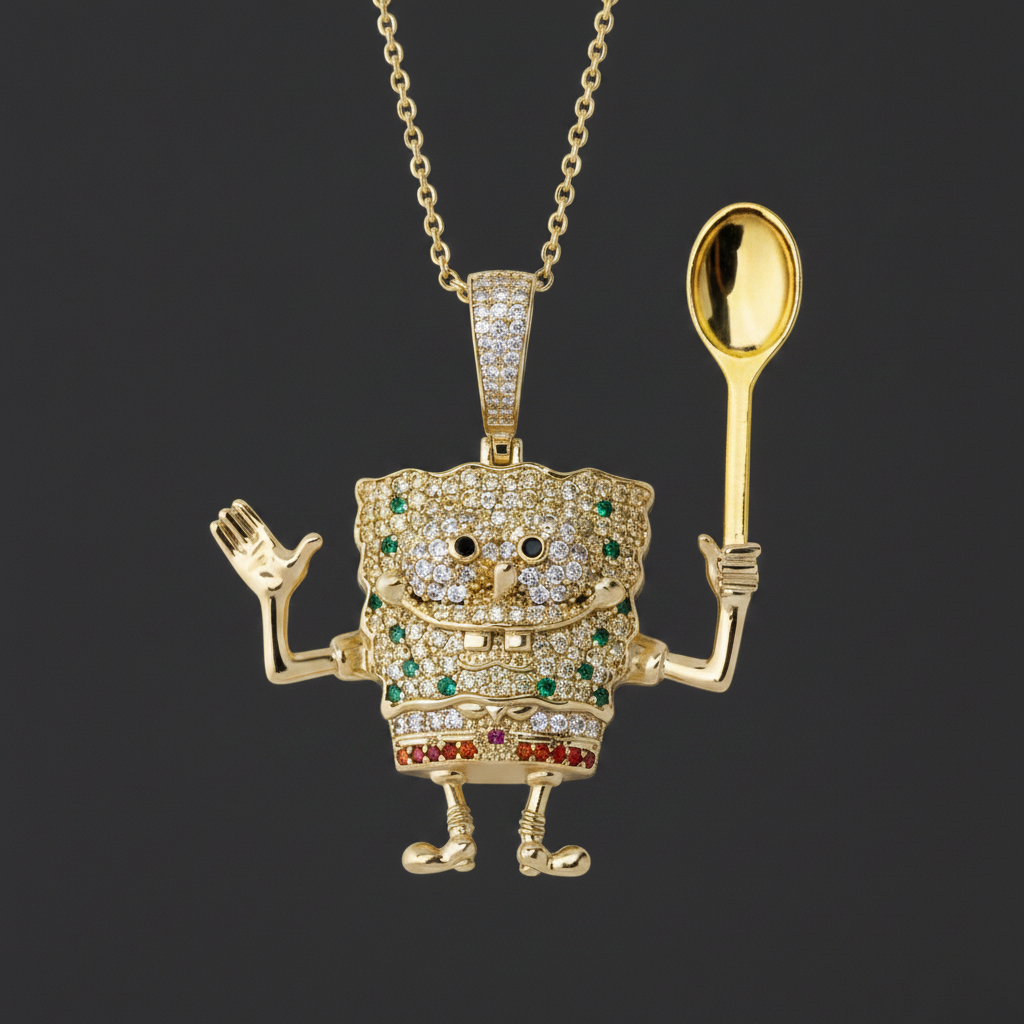 Fry Cook Spoon Pendant - Closeup