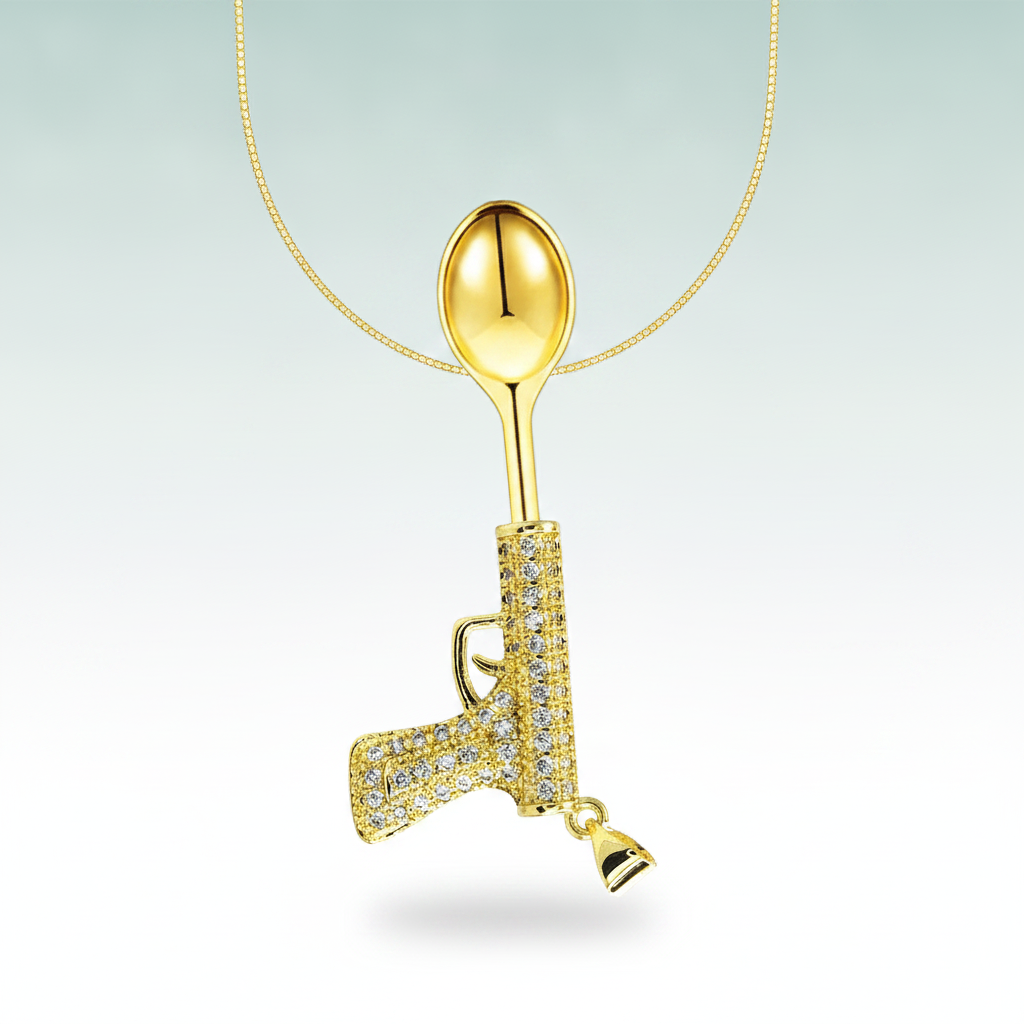 Sidepiece Pistol Spoon Pendant - Hero