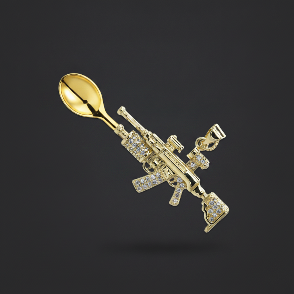 Grenadier Rifle Spoon Pendant - Closeup
