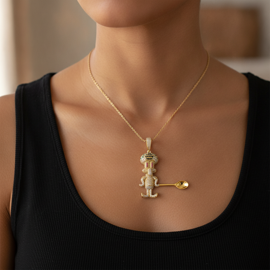 Grumpy Neighbor Spoon Pendant - Lifestyle