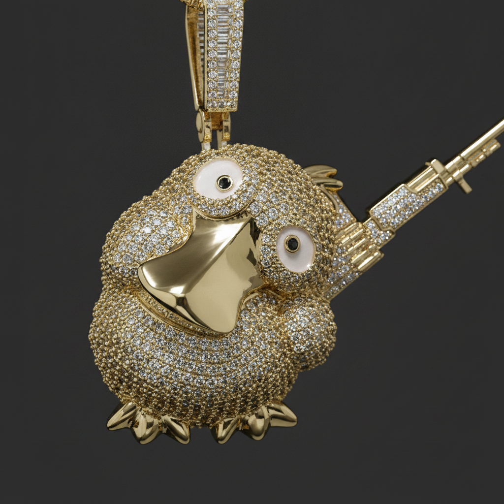 Negligent Discharge Gunslinger Spoon Pendant - Closeup