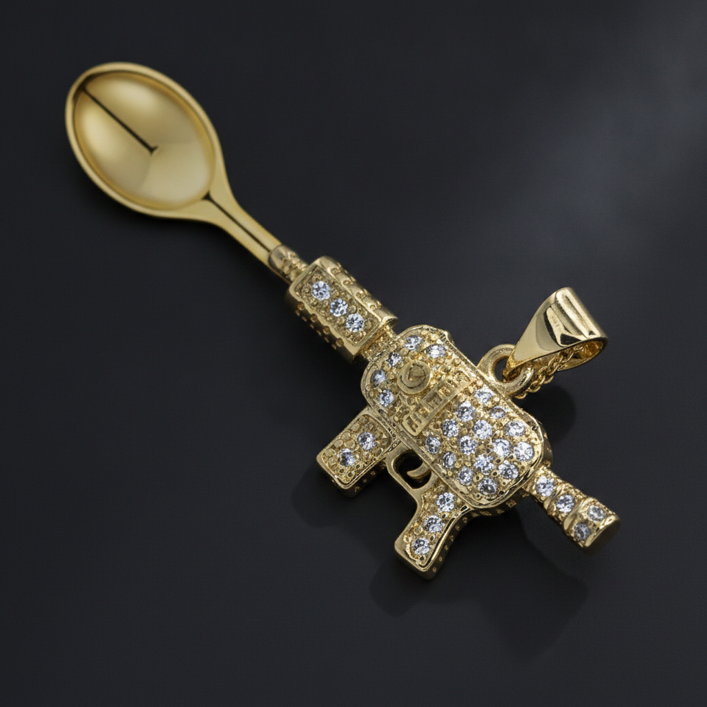 Stubby SMG Spoon Pendant - Closeup