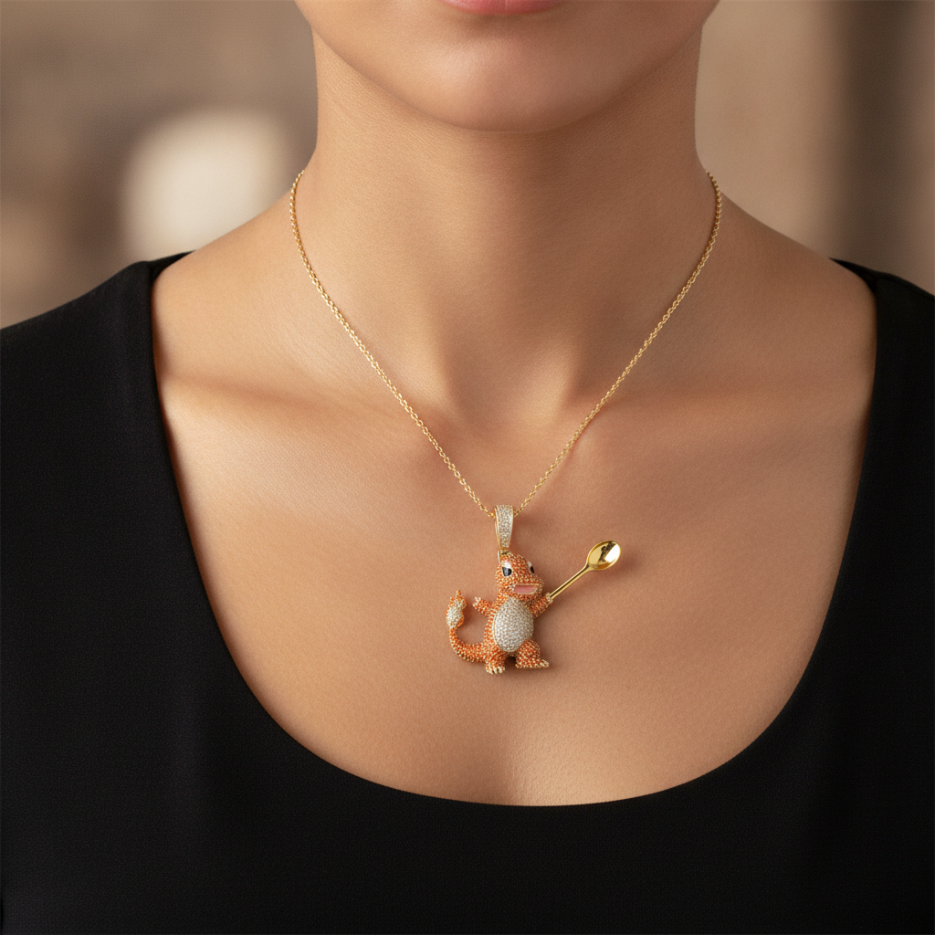 Fire-Type Premium Spoon Pendant - Lifestyle