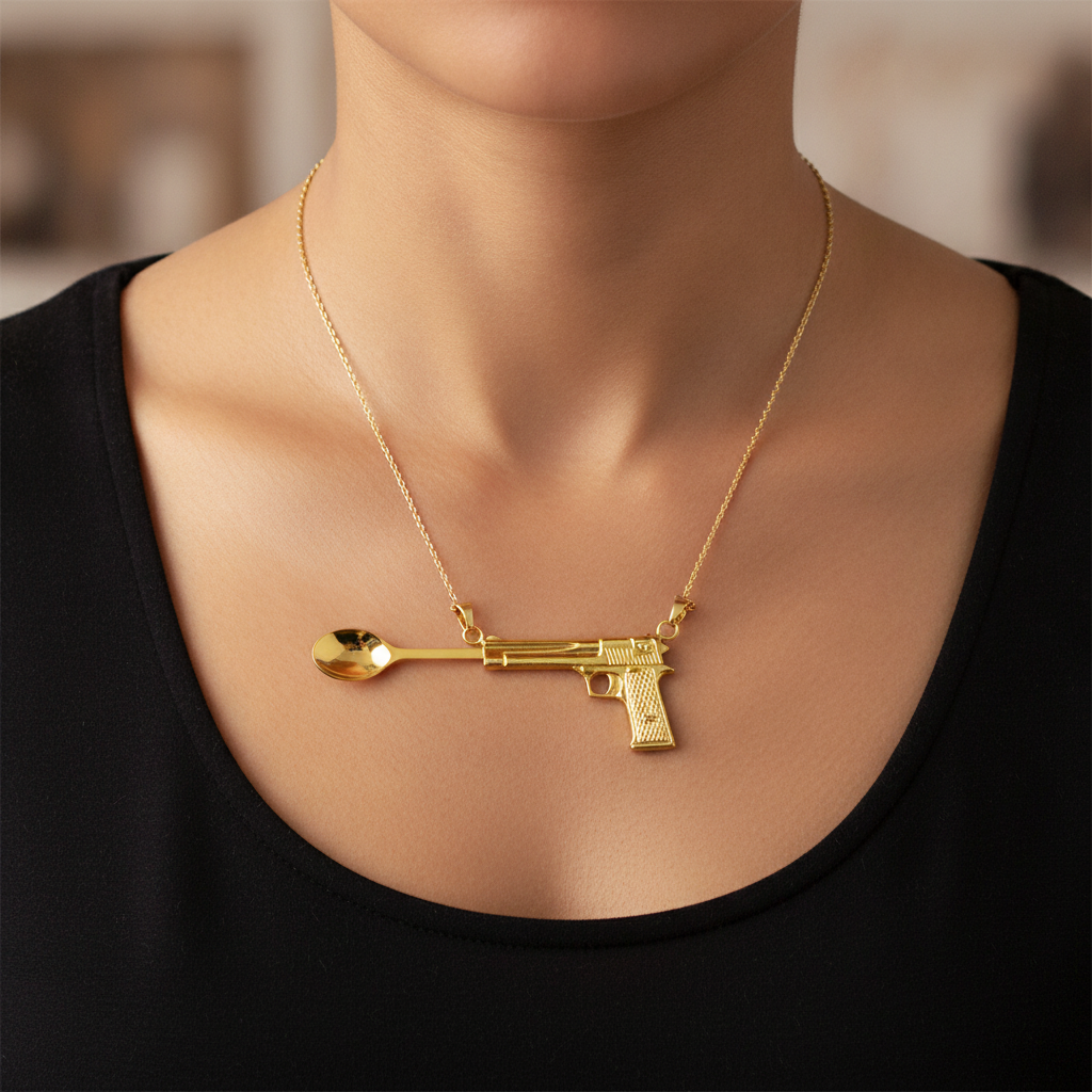 Deagle Gun Spoon Pendant - Lifestyle