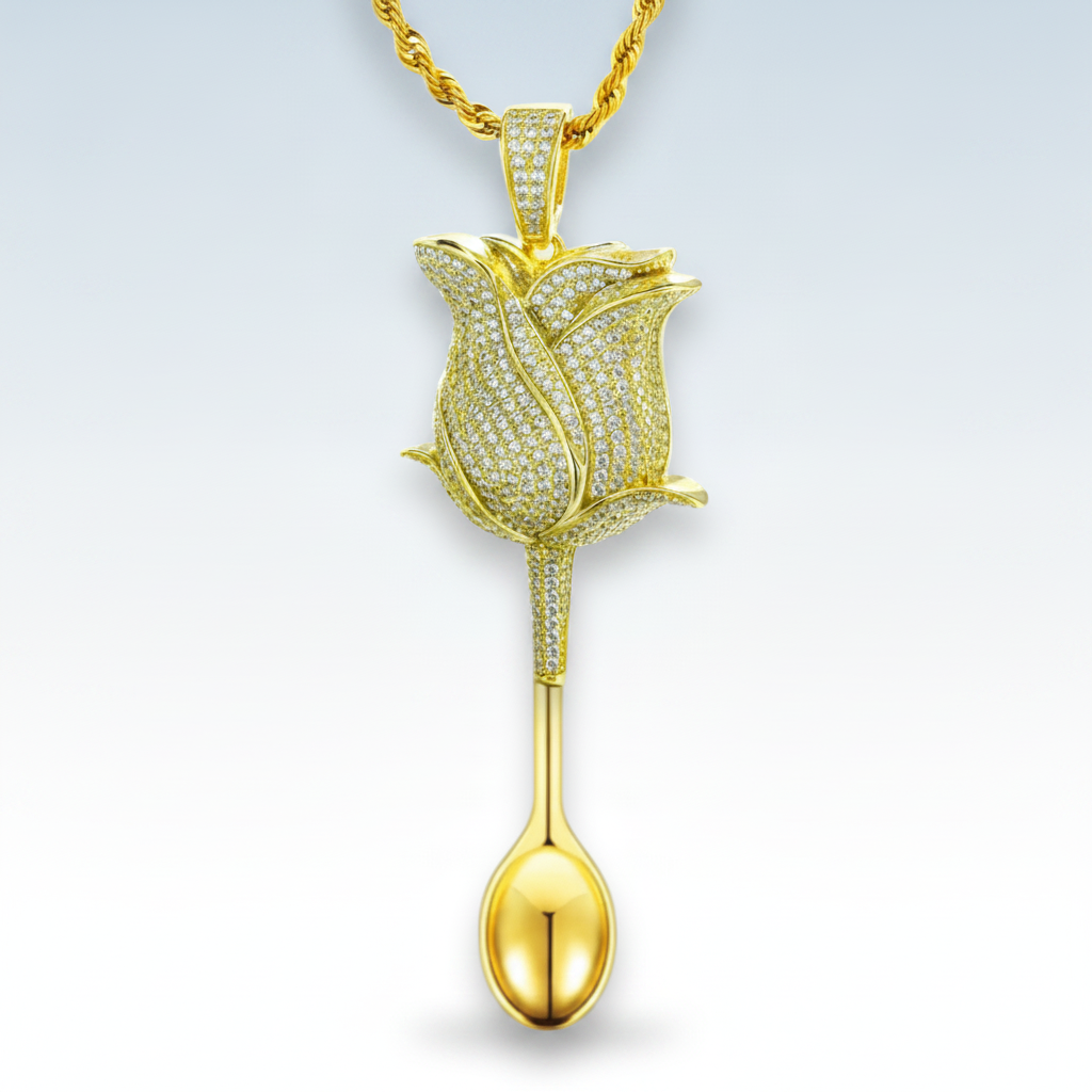 Gold Rose Spoon Spoon Pendant - Hero