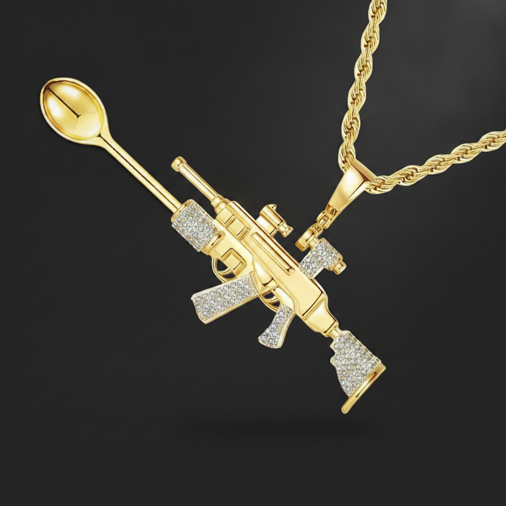 Boomstick Grenade Rifle Premium Spoon Necklace - Closeup