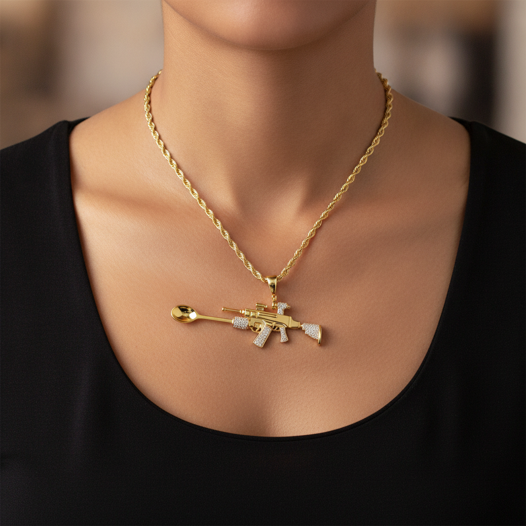 Boomstick Grenade Rifle Premium Spoon Necklace - Lifestyle
