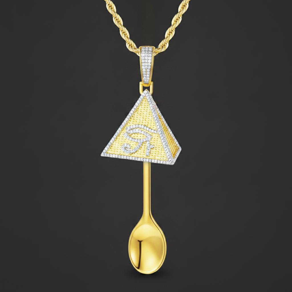 All Seeing Eye Spoon Pendant - Closeup