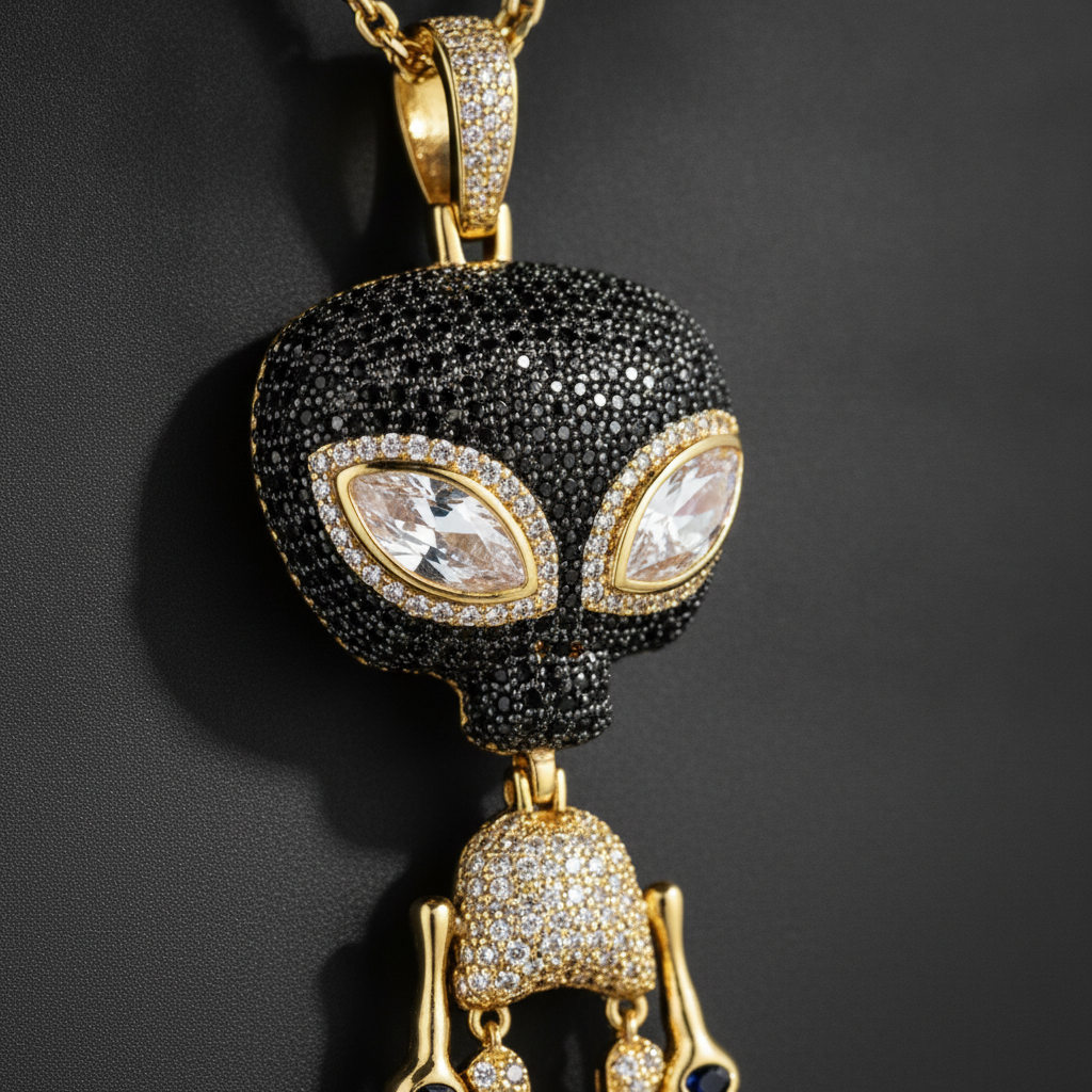 Infected Alien Spoon Pendant - Closeup