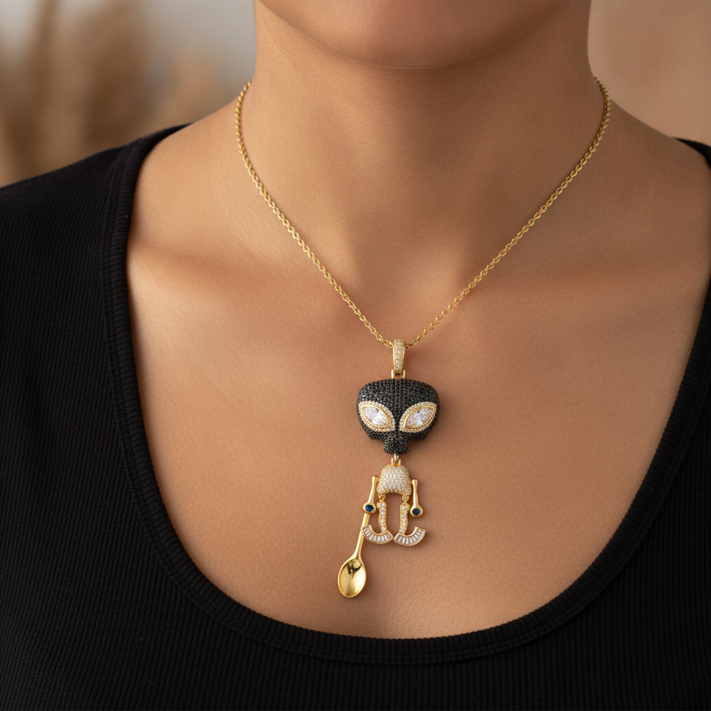 Infected Alien Spoon Pendant - Lifestyle