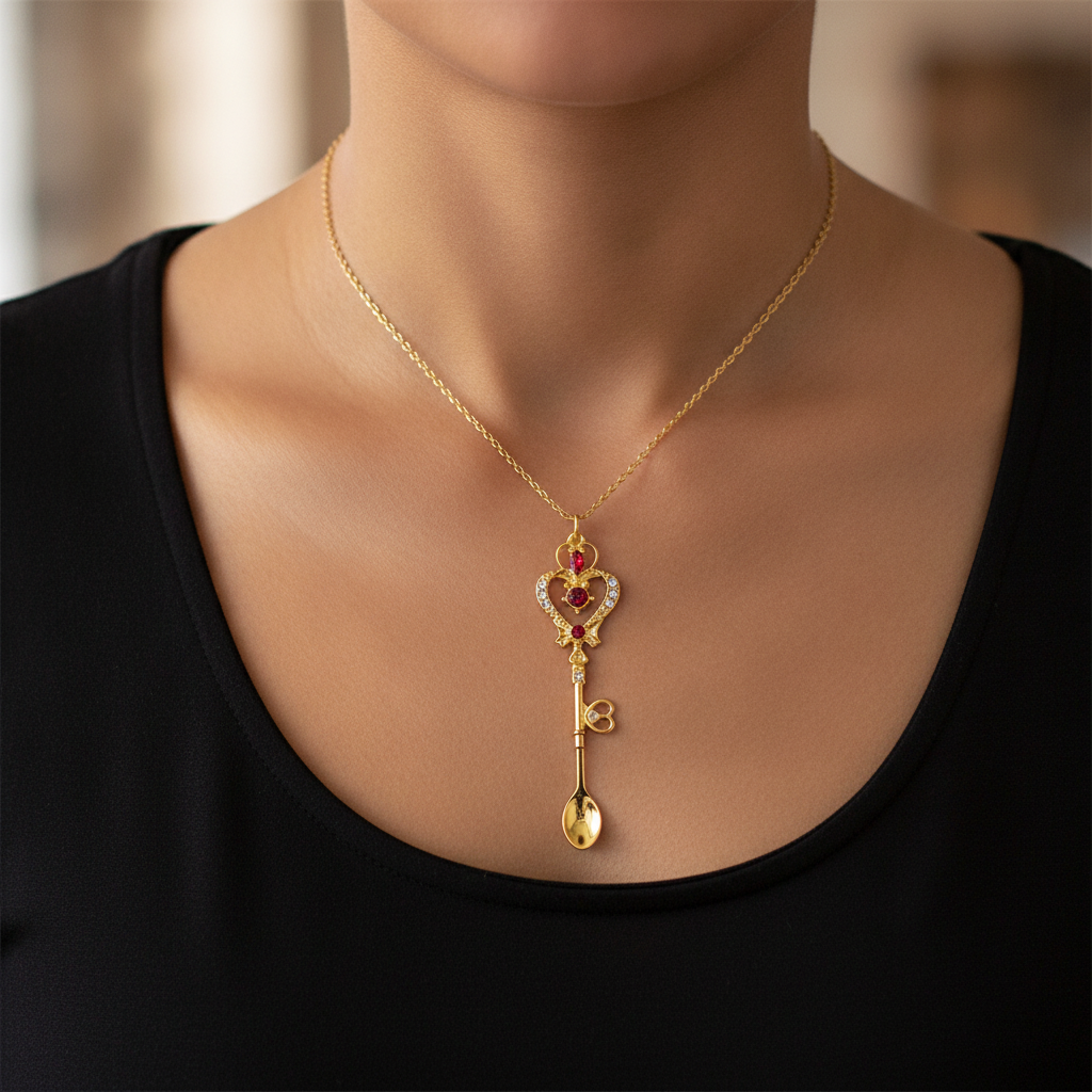 Key of Space and Time Spoon Necklace - Lifestyle