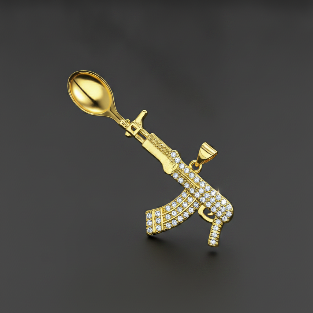 Draco AK47 Spoon Pendant - Closeup