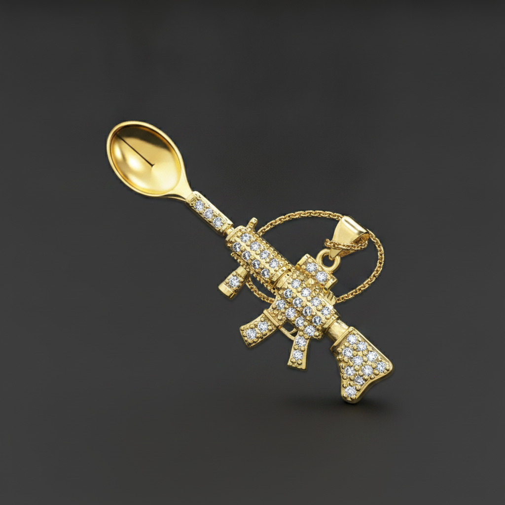 Silence M4A1 Micro-Spoon Pendant - Closeup