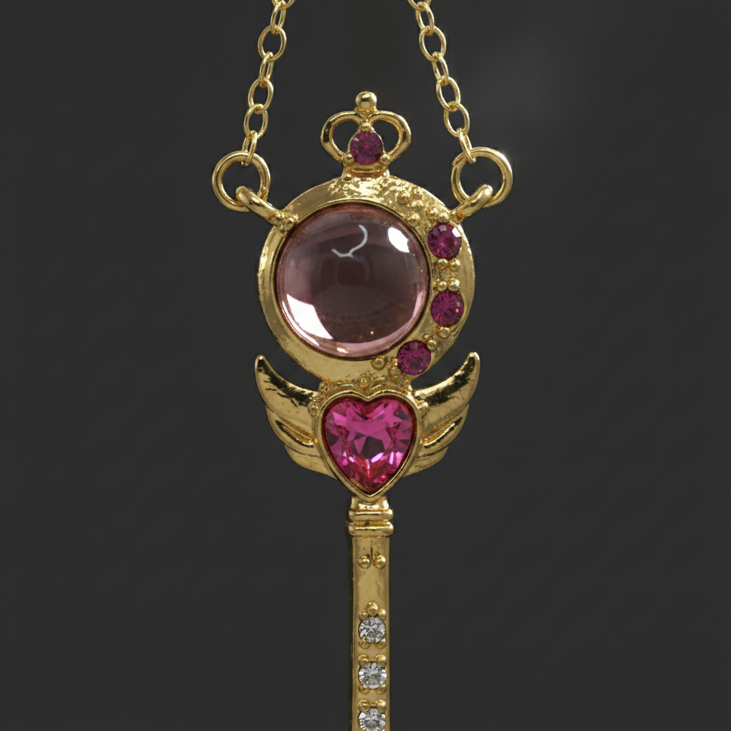 Moon Rod Spoon Necklace - Closeup
