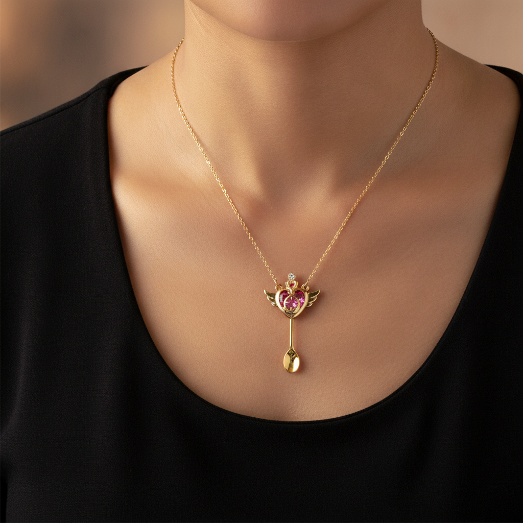 Heart Rod Spoon Necklace - Lifestyle