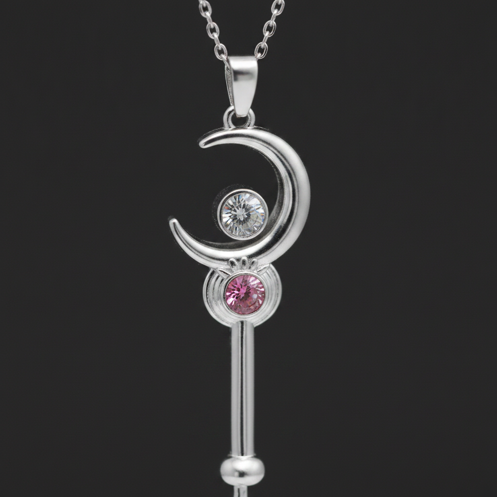 Moon Stick Spoon Necklace - Closeup