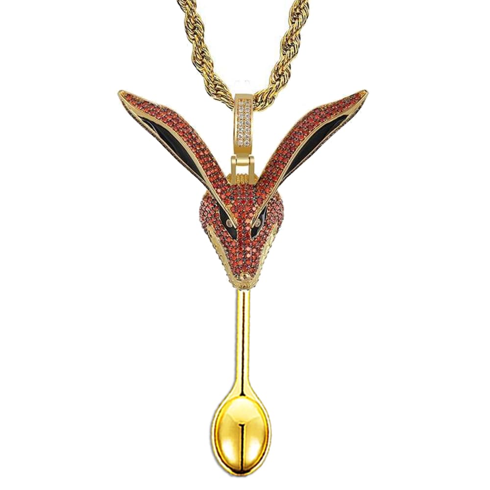 Diamond Fox Spoon Pendant