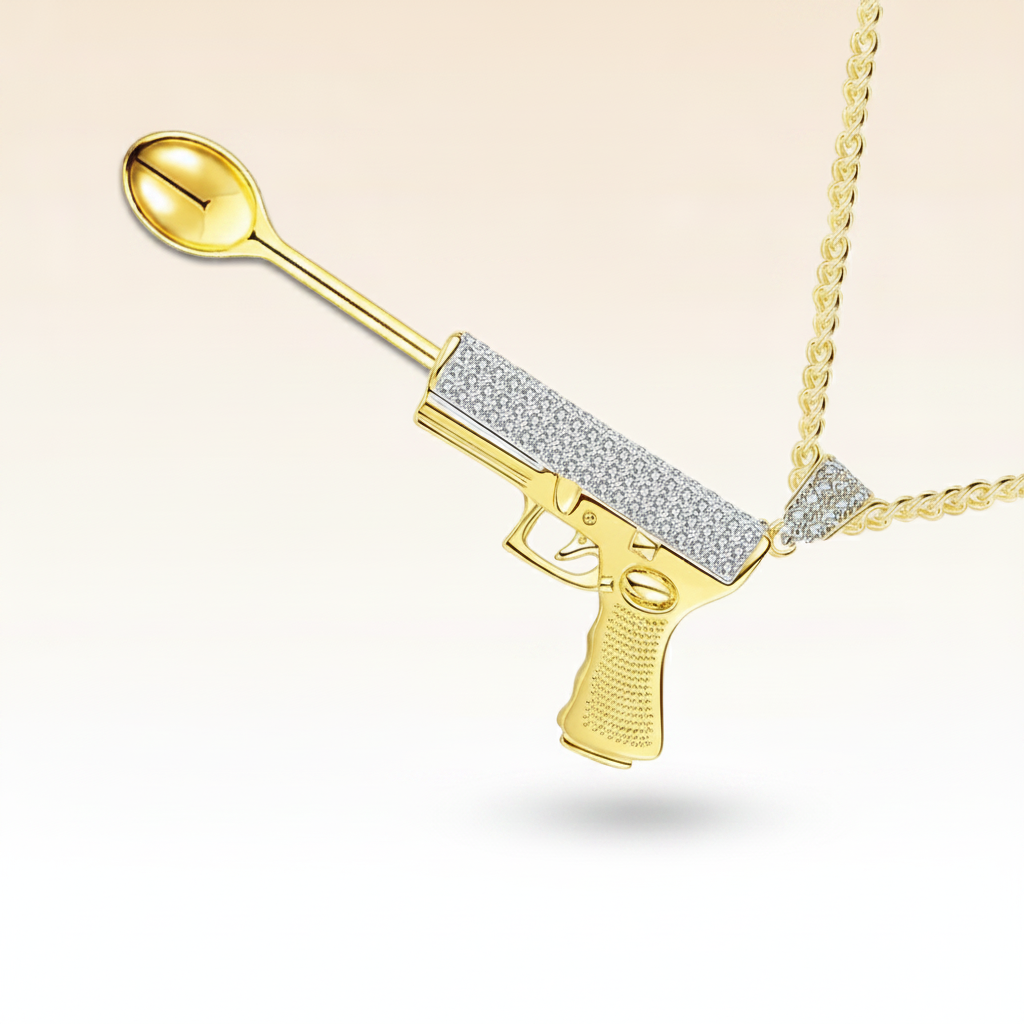 Gat Pistol Premium Spoon Necklace - Hero