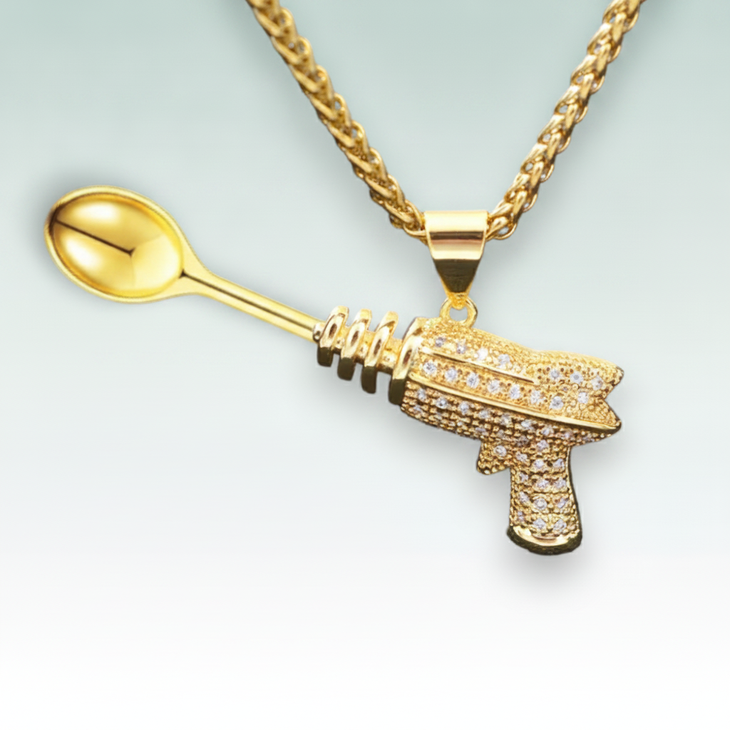 Ray Gun Zircon Spoon Pendant - Hero