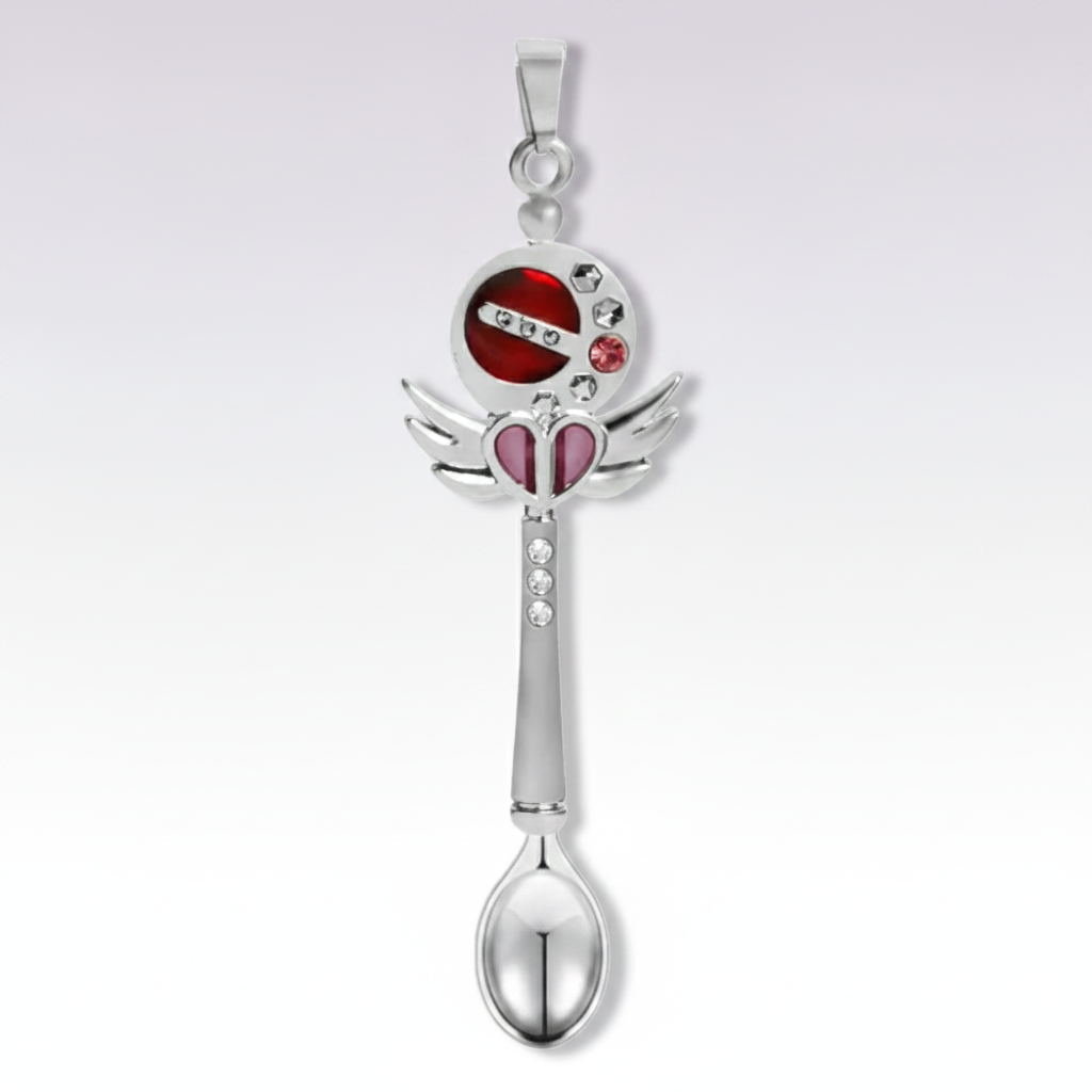 Silver Moon Rod Heavy Spoon Necklace - Hero
