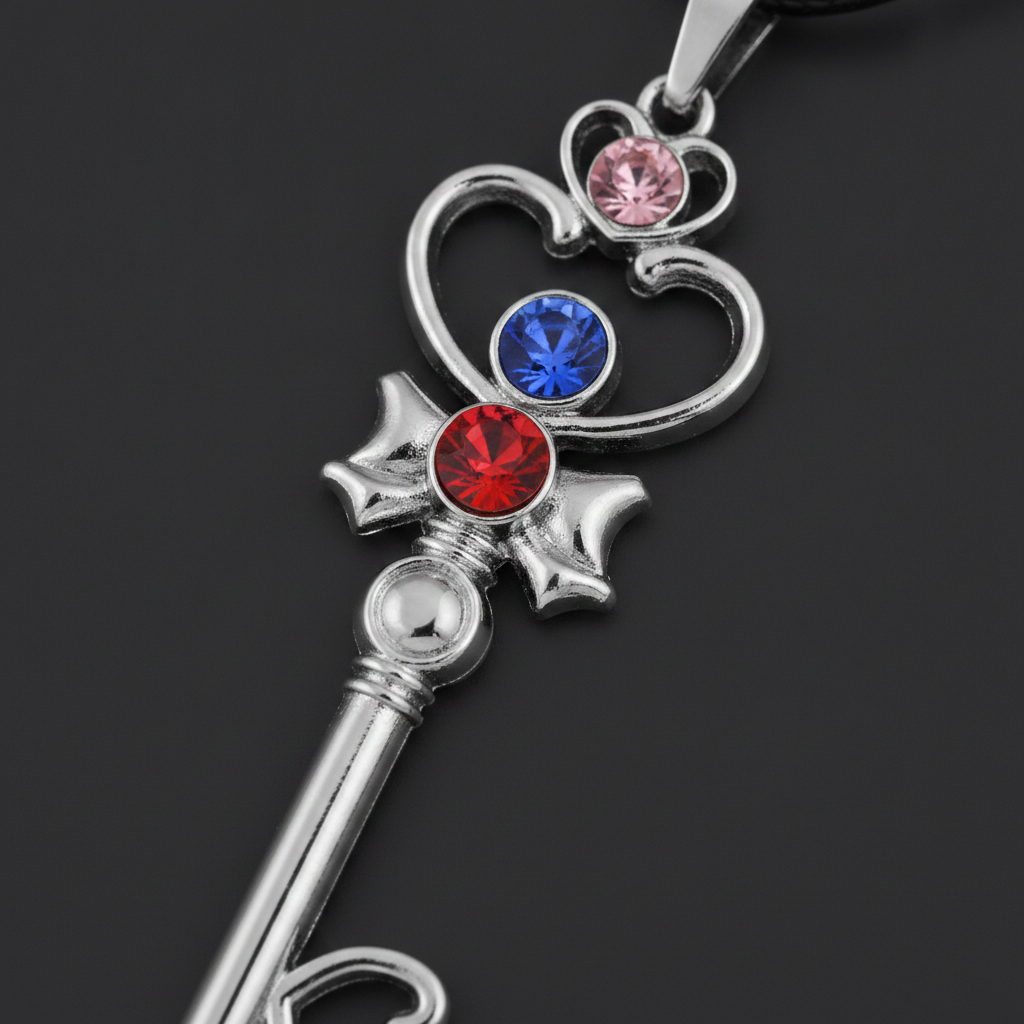 Silver Space Time Key Spoon Necklace - Closeup